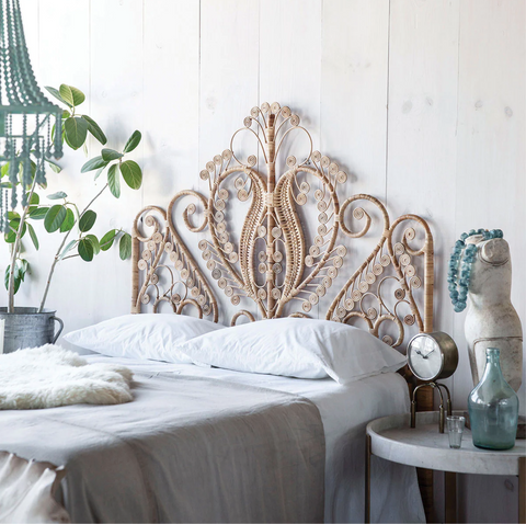 Lollipop Rattan Peacock Headboard - Matthew Izzo Collection - Matthew Izzo Home