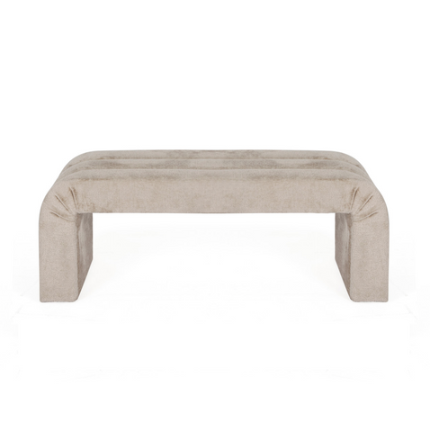 Mercer Channeled Chenille Bench - Taupe