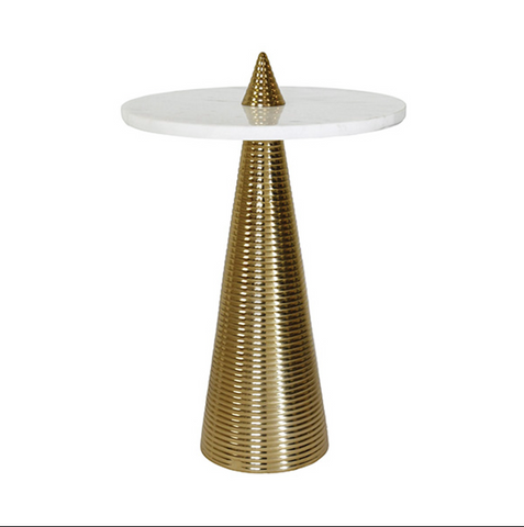 Pasha Brass & Marble Side Table