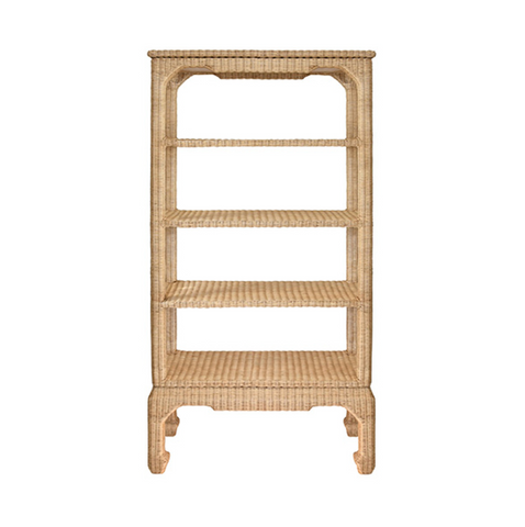 Cavalier Ming Style Rattan Five Shelf Etagère
