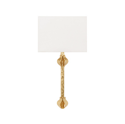 Linda Flush Iron Wall Sconce with Shade - Gold Leaf or Matte White