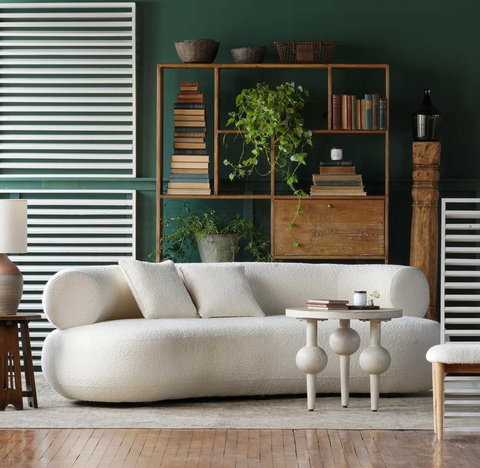 Hampton Demi Lune Linen Boucle Sofa