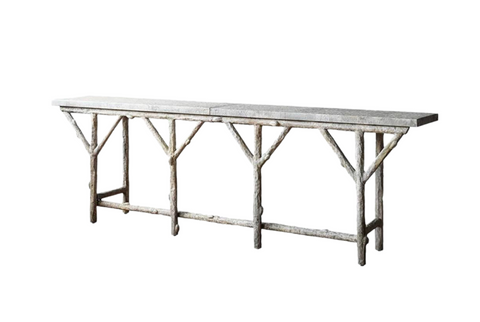 Faux Bois Branch Iron Console Table - Matthew Izzo Collection