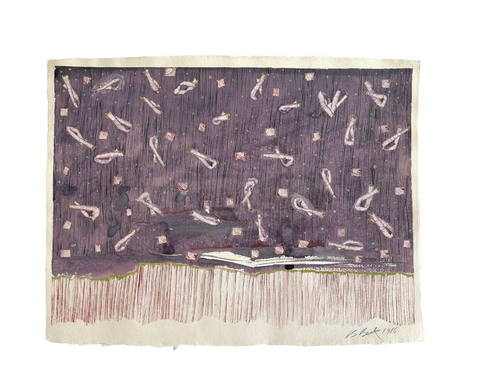 Barbara Beck 1986 Abstract Acrylic Painting on Paper