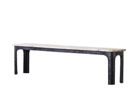 Rustic Upcycled Wood & Iron Bench - Matthew Izzo Collection