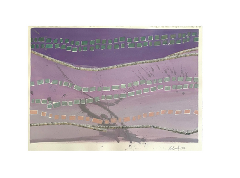 Barbara Beck 1986 Abstract Acrylic Painting on Paper