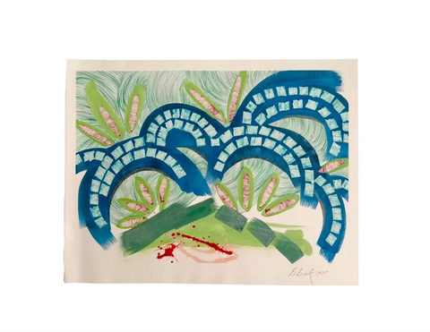 Barbara Beck 1988 Abstract Watercolor Painting on Paper