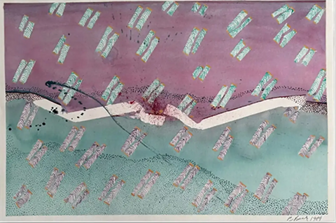 Barbara Beck 1984 Abstract Watercolor Painting on Paper