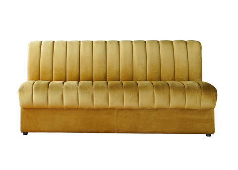 Conrad Ochre Straight Channeled Sofa - Two Size Options