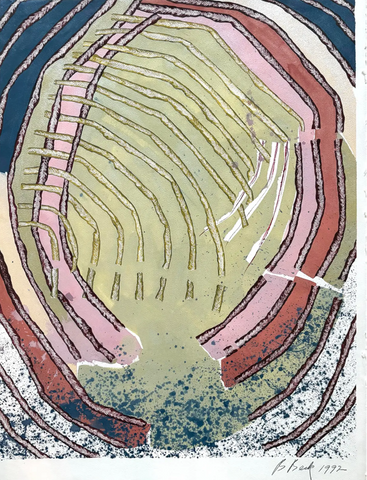 Barbara Beck 1992 Abstract Painting on Paper