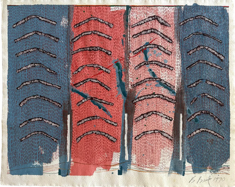 Barbara Beck 1990 Abstract Watercolor Painting on Paper