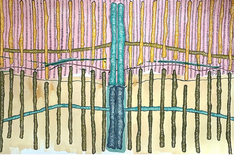 Barbara Beck 2003 Abstract Watercolor Painting on Paper