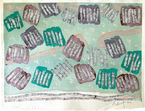 Barbara Beck 1986 Abstract Painting on Paper