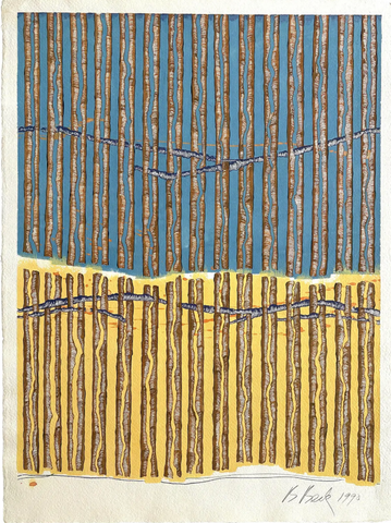 Barbara Beck 1990 Abstract Painting on Paper