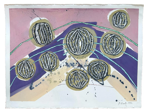 Barbara Beck 1992 Abstract Painting on Paper