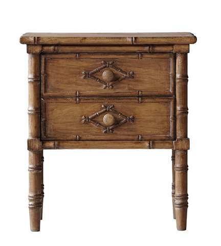 Bahama Faux Bamboo Two Drawer Nightstand - Matthew Izzo Collection