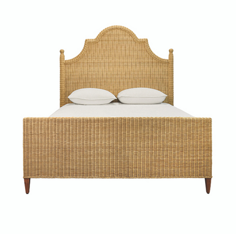 Chamberlain Rattan Bed Frame -Arched Headboard, Footboards, & Side Rails