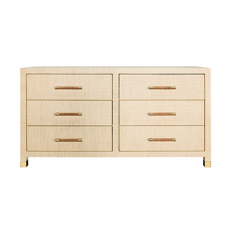 Worlds Away Winchester Chest Natural Grasscloth - Matthew Izzo Home
