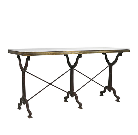 Avignon Rectangle Marble Top Bistro Table - Matthew Izzo Collection - Matthew Izzo Home