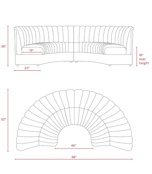 Conrad Retro Deminlune Sofa - Matthew Izzo Collection