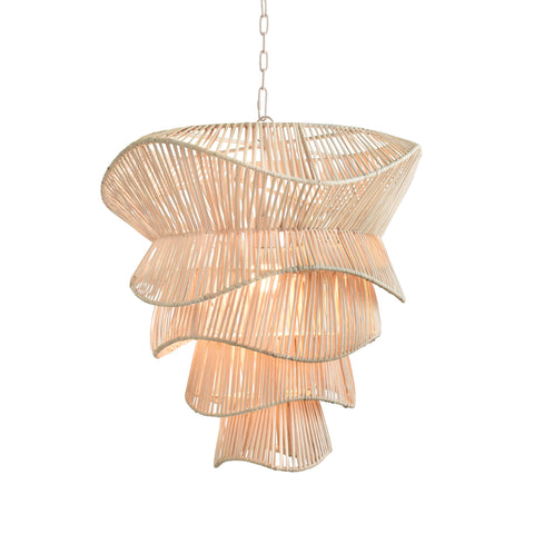 Cambry Modern Organic Bleached Rattan Pendant Light