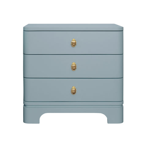 Fortune Rounded Edge Matte Lacquer Wood Side Table - Light Blue