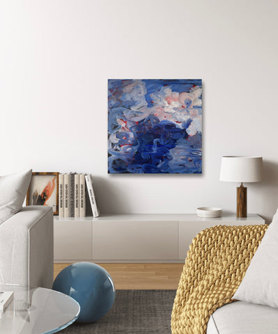 Oil on canvas title Blue swirl by Matthew Izzo