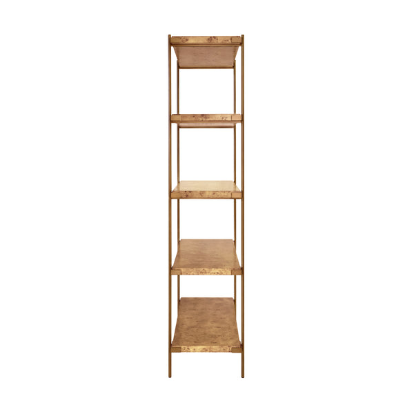 Harris Light Burlwood & Antique Brass Etagère