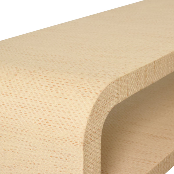 Marshall Waterfall Edge Two Tier Console Table - Natural Grasscloth