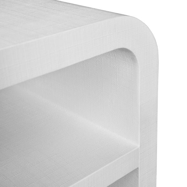 Marshall Waterfall Edge Two Tier Console Table - White Linen