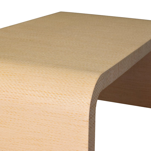 Newbury Waterfall Edge Natural Grasscloth Coffee Table