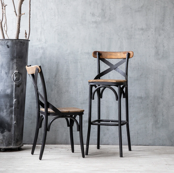 Crossroads Wood & Iron Caned Chair - Matthew Izzo Collection