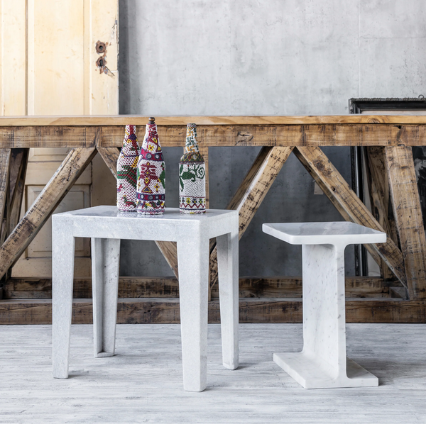 Numerals Marble Side Table - Matthew Izzo Collection
