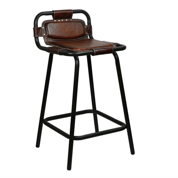 Nova Leather Stool - Matthew Izzo Collection
