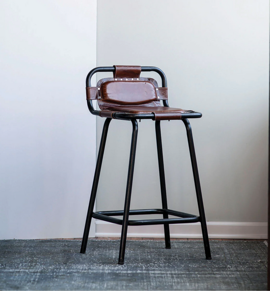 Nova Leather Stool - Matthew Izzo Collection
