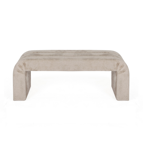 Worlds Away Mercer Channeled Bench - Taupe