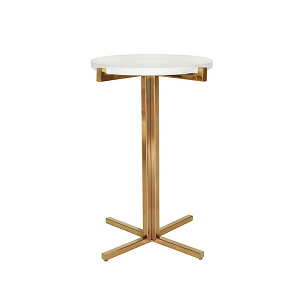 Winslet Marble & Brass Side Table