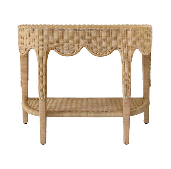 Paloma Demi Lune Rattan Console Table