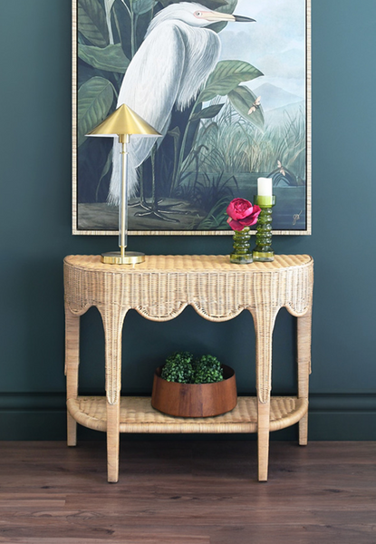 Paloma Demi Lune Rattan Console Table