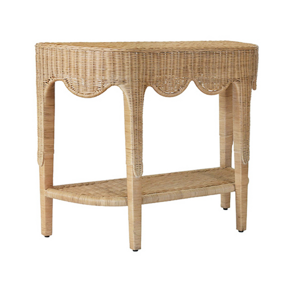 Paloma Demi Lune Rattan Console Table