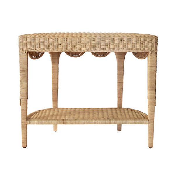 Paloma Demi Lune Rattan Console Table