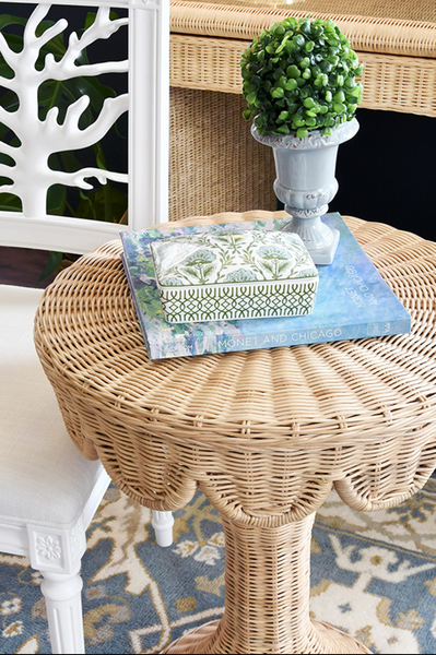 Orla Round Rattan Pedestal Side Table