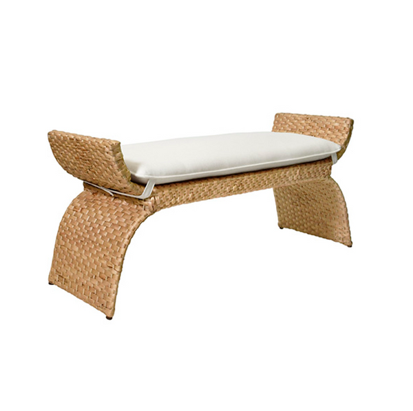 Sachi Hyacinth Bench with White Linen Cushion