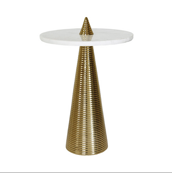 Pasha Brass & Marble Side Table