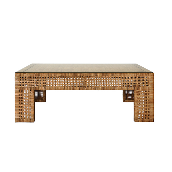 Montauk Rattan & Glass Coffee Table