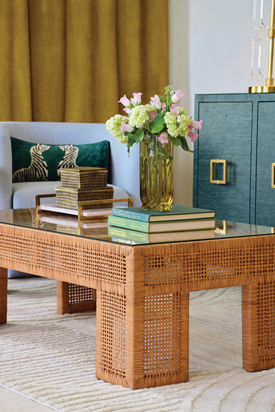 Montauk Rattan & Glass Coffee Table