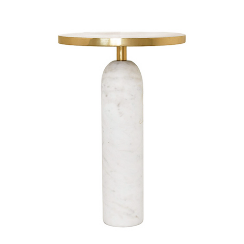 Keller Brass and Marble Side Table