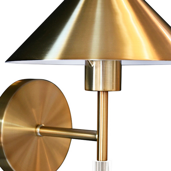 Talon Acrylic Rod Wall Sconce w/Antique Brass Shade