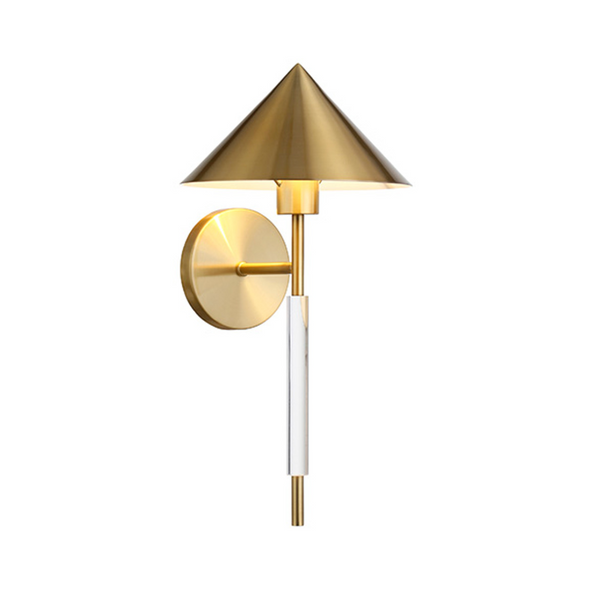 Talon Acrylic Rod Wall Sconce w/Antique Brass Shade