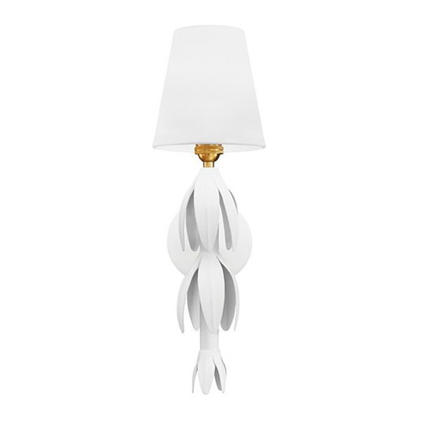 Tinsley White Tole Petal Wall Sconce